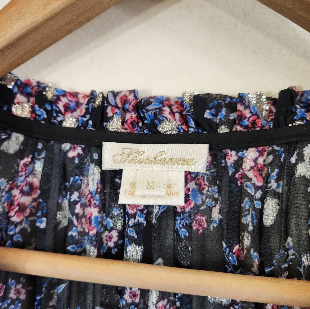 Shoshanna Floral Metallic Blouse - Picture 6 of 8